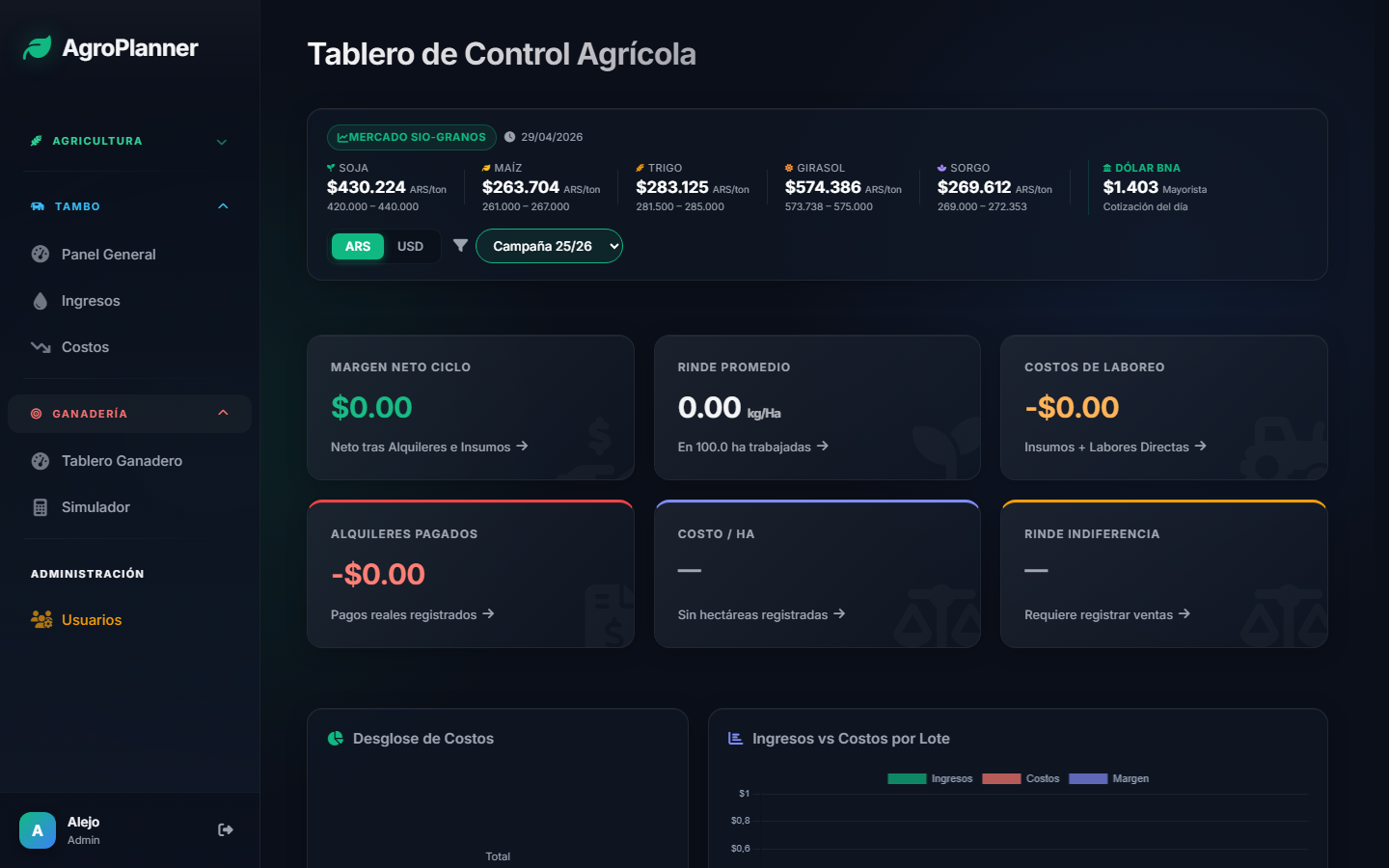 Módulo Ganadería – AgroPlanner