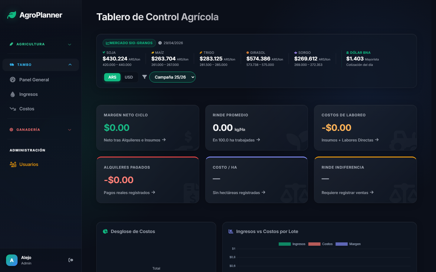 AgroPlanner – Módulo Tambo